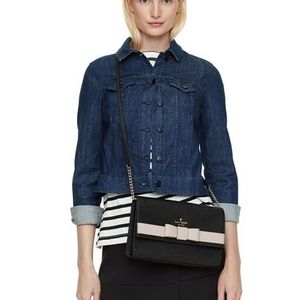 Kate Spade Kirk Park Saffiano Veronique Crossbody, Black & Cream